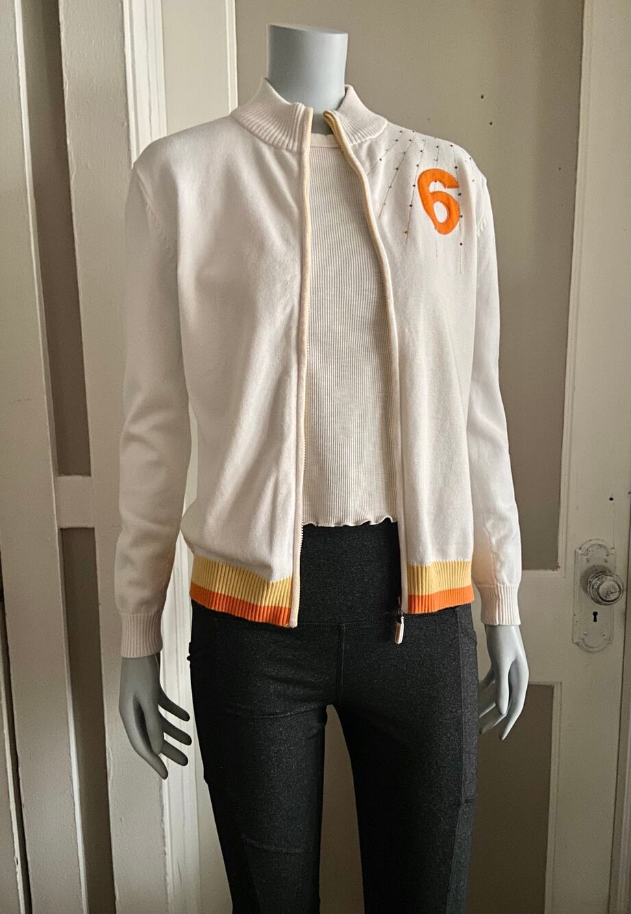 DISEISEI Full Zip Knit Sweater w/Stone Accents sz L (fits like a US sz Small)